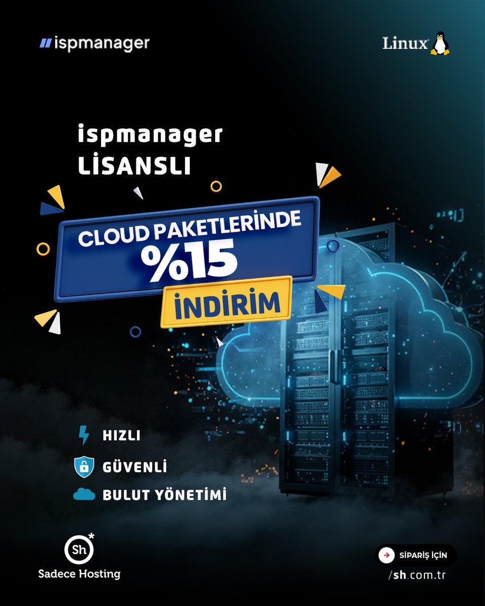 sadecehosting's tweet image. 💻 Cloud gücünü keşfet!

🚀 Hızlı, 🔒 Güvenli ve ☁️ Kolay Bulut Yönetimi şimdi çok daha avantajlı.

📉 ispmanager Lisanslı Cloud Paketlerinde %15 İndirim Fırsatını Kaçırma!

👉 Sipariş için: sh.com.tr/ispmanager-clo…

#SH #SadeceHosting #CloudServer #ispmanager