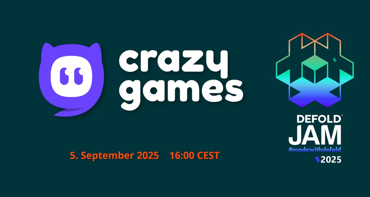 pawel_developer's tweet photo. ⭐ How to release a game on Crazy Games?
🌟 How to increase a chance for a success?
💫 What to avoid when making #webgames?

This is the one and only unique opportunity to ask directly the Crazy Games team!

Meet us at Q&amp;A on 5. Sept at 16:00 CEST! 🗓️
#MadeWithDefoldJam #indiedev https://t.co/6BoOxUONgX