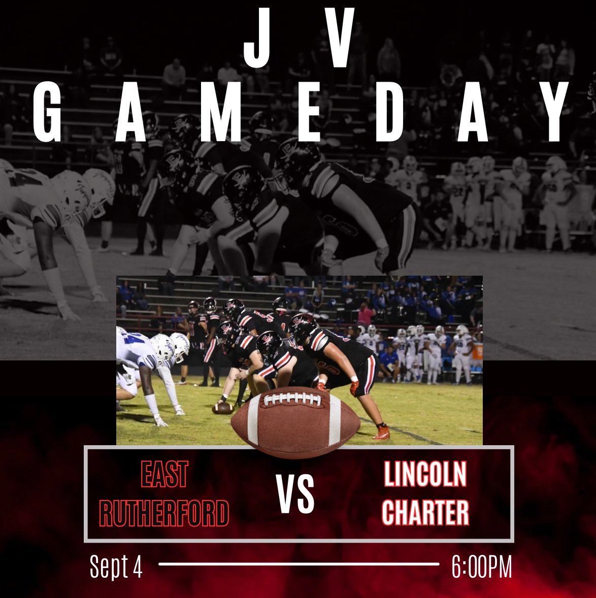ERHS Athletics⚔️ (@erhs_sports) on Twitter photo ⚔️🏈⚔️
JV Kickoff at 6:00pm
Vs Lincoln Charter
Home
#SwordsUp⚔️
@tmobile <a href="/ERHS_Sports/">ERHS Athletics⚔️</a> #sweepstakes #FN5GL <a href="/ERHSCavs/">East Rutherford High</a> ⚔️🏈⚔️
JV Kickoff at 6:00pm
Vs Lincoln Charter
Home
#SwordsUp⚔️
@tmobile <a href="/ERHS_Sports/">ERHS Athletics⚔️</a> #sweepstakes #FN5GL <a href="/ERHSCavs/">East Rutherford High</a>