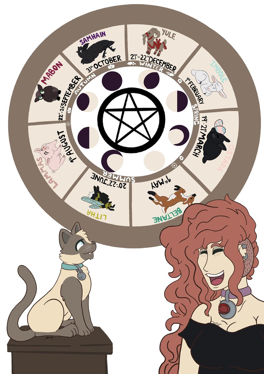 Creative_Bloss's tweet image. Day 31: Wheel of the year - I focused on an animal theme for my wheel :3 
Thank you to everyone who supported my challenge ^^ even just by liking all the posts :3
#CBwitchchallenge #wheeloftheyear #witchsona #witchcraft #familiar #animals #digitalart