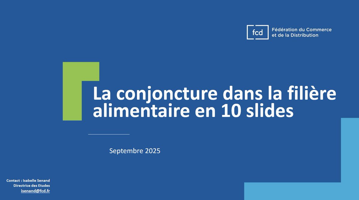 isabelle_senand's tweet photo. 📊 La Note de conjoncture de septembre 2025 de
@FCDfrance consacrée à la filière #alimentaire  est en ligne. Un point global sur la situation de la filière en France (#consommation, #prix...) en cette rentrée
https://t.co/2BHpjqNWG9 https://t.co/ntmkL7R2jj