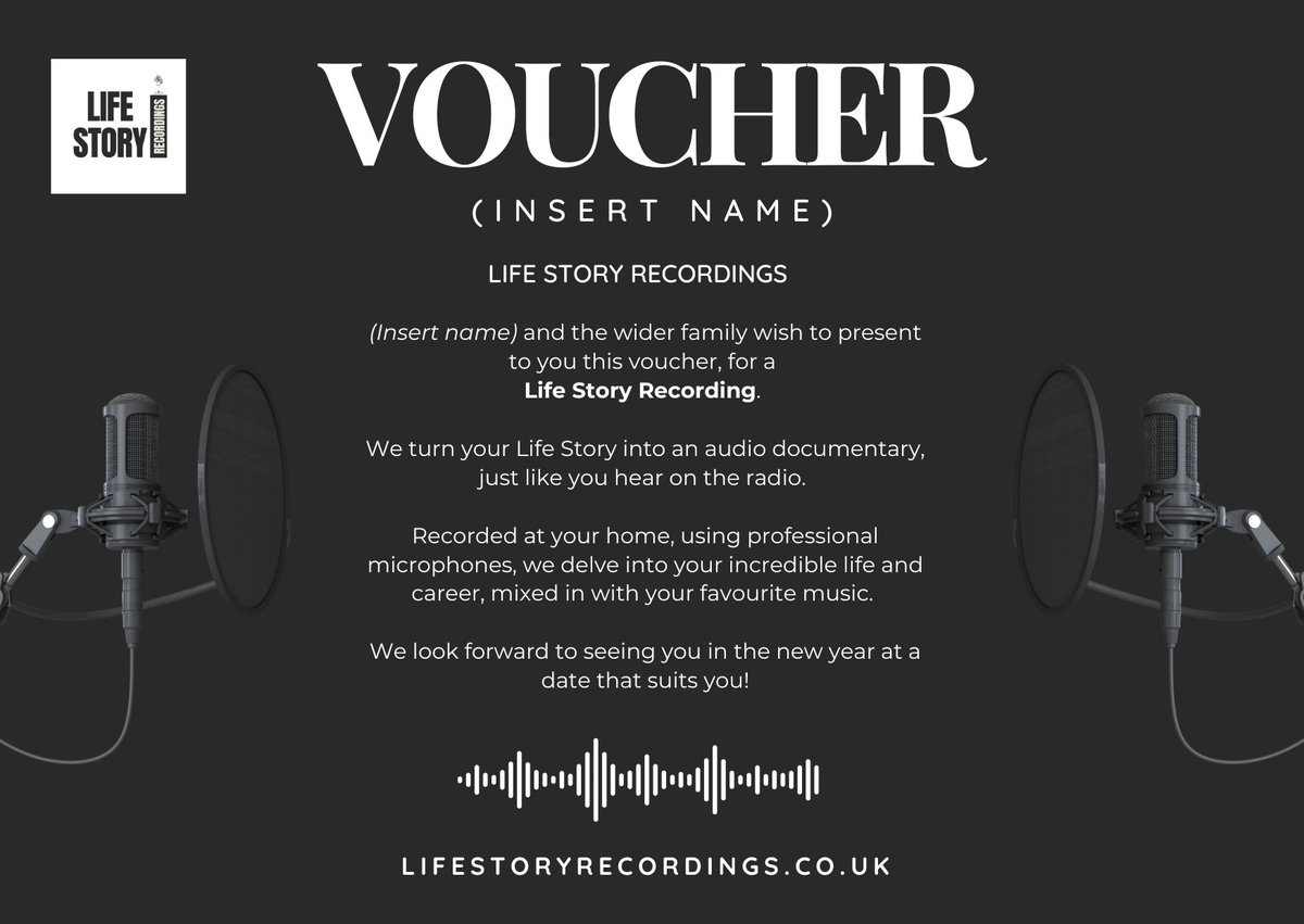 Ok, it's about time to think about Christmas🎄

If you've exhausted gift options and are running out of ideas on things to get Mum or Dad... we are the perfect solution. Record their life story! We can supply a voucher to present on the big day, and look towards dates in 2026!