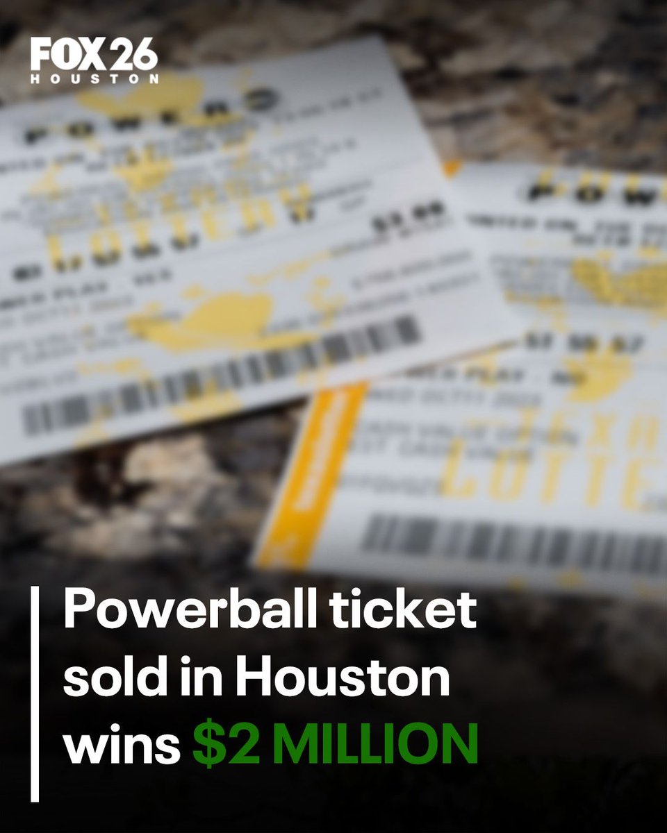 CHECK YOU TICKETS: Someone who bought a Powerball ticket in Houston won a $2 million prize in Wednesday night’s drawing. Here's where it was sold: bit.ly/4p6ktTD