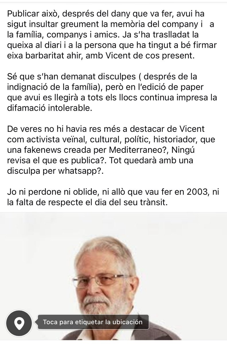 Avui, <a href="/epmediterraneo/">El Periódico Mediterráneo</a> insulta a Vicent Grau el dia del seu traspàs 🤬🤬🤬🤬