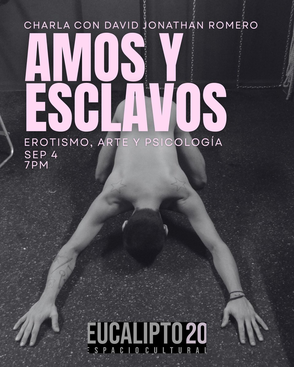 Este 4 de septiembre hablaremos de erotismo, fetiches y arte con Jonathan Romero.
Les esperamos a las 19H
Entrada libre