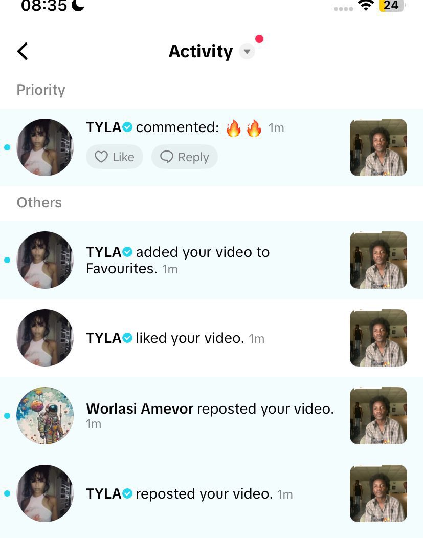 AfrobeatsHead's tweet image. Tyla co-signs @just_musta4a on TikTok