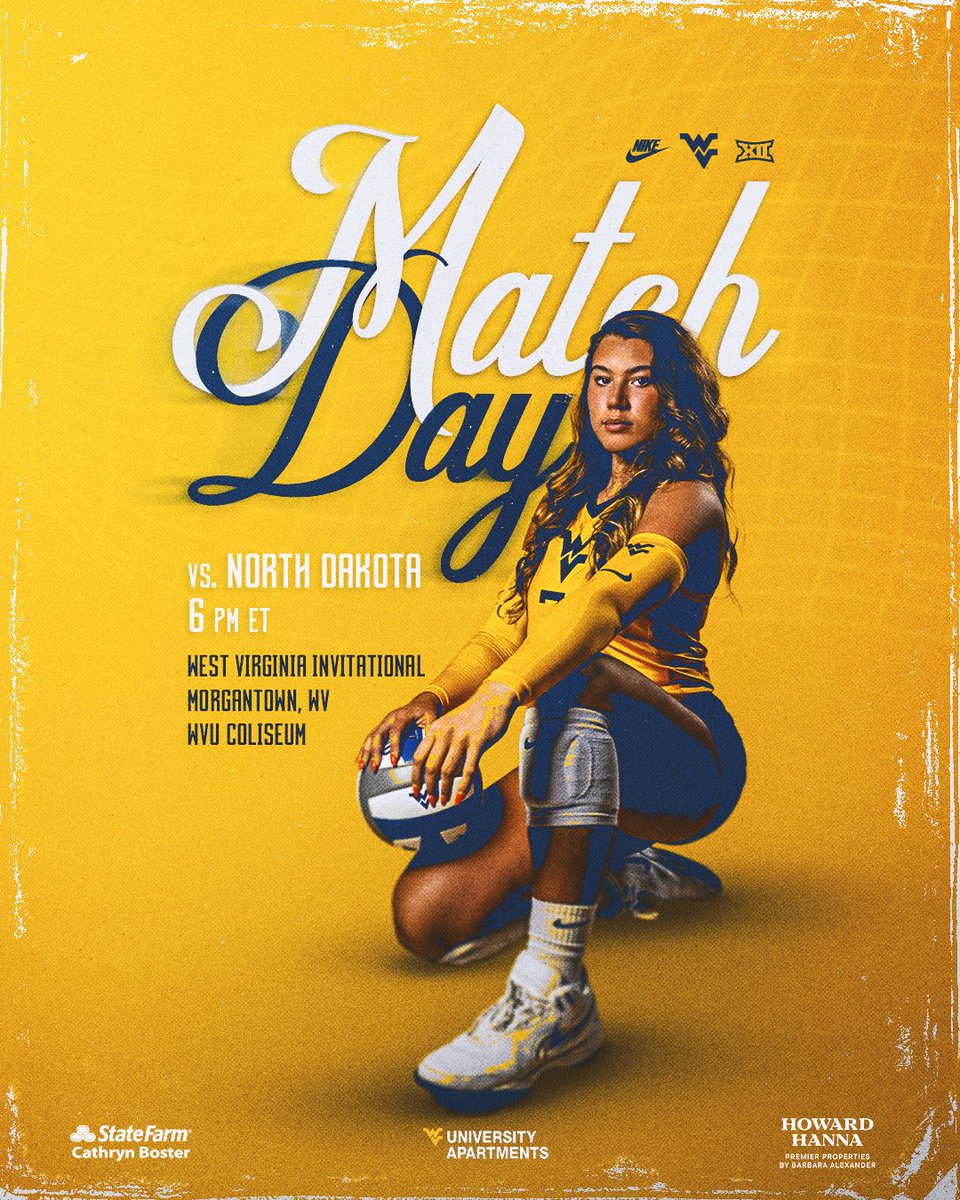 Home opener tonight! 💛💙

🏐vs. North Dakota
📍Morgantown, W.Va.
🏟️WVU Coliseum
⏰6 p.m. ET
📺ESPN+
📊tinyurl.com/2dcgr2bm

#HailWV