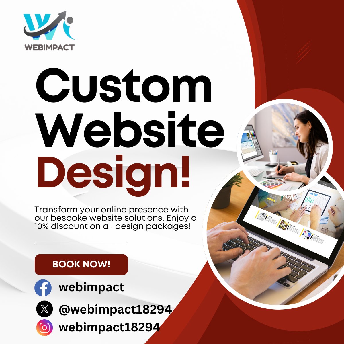 webimpact18294's tweet photo. Transform your ideas into a powerful online presence! 🚀
Get a custom website design that reflects your brand — now with 10% OFF on all design packages. 💻✨
#WebsiteDesign #CustomWebDesign #WebDevelopment #BusinessGrowth #BrandIdentity #WebImpact #DigitalSuccess https://t.co/gJdmyyaaY5
