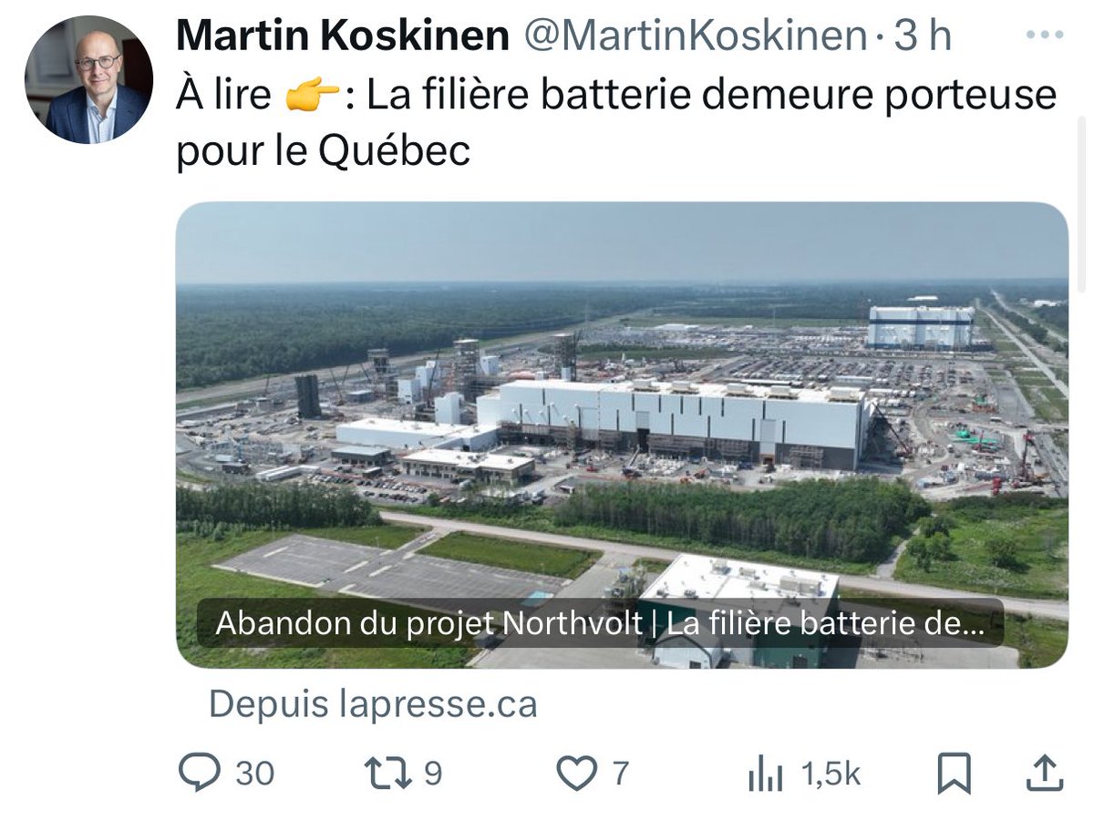 La filière batterie est tellement « porteuse » que le Vérificateur général du Québec a lancé une enquête sur l’aide financière consentie par le gouvernement Legault.
#GouvernementdeNapperons