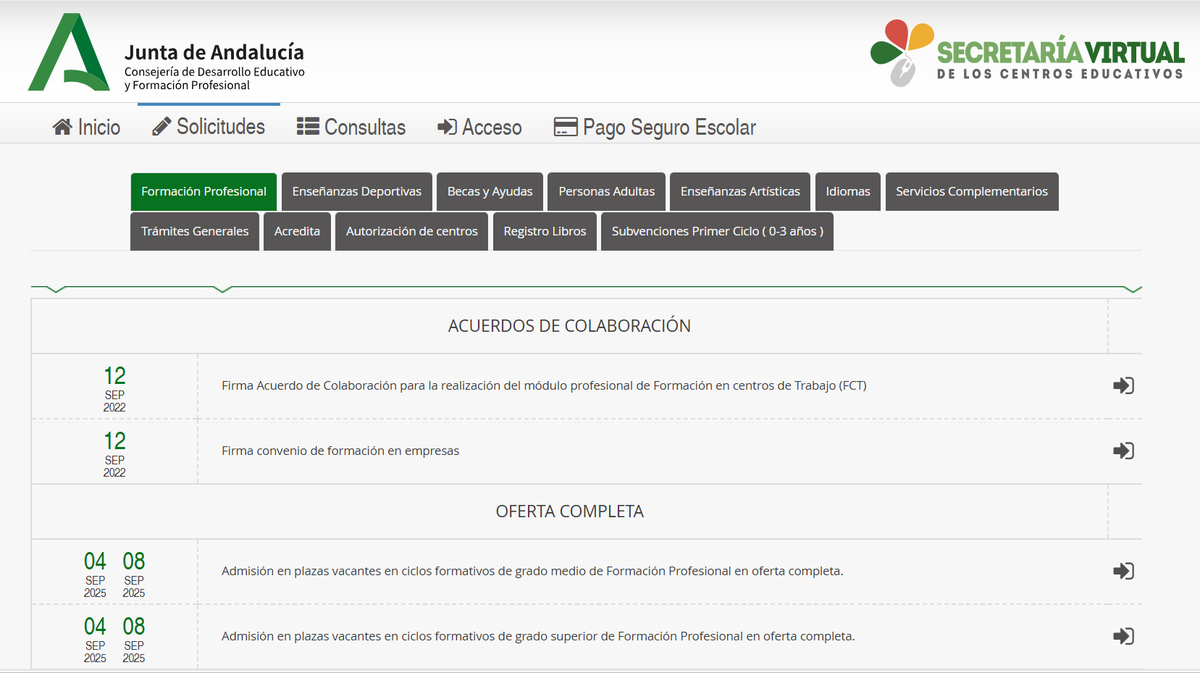 🟢Las solicitudes de vacantes de #FPAndaluza de grado medio y superior ya están disponibles. <a href="/EducaAnd/">Consejería Desarrollo Educativo y FP</a> 
➡️Puedes incluir hasta un total de 10 peticiones.
➡️En caso de presentar varias solicitudes, la válida será la última presentada.
🗓️4-8 de septiembre
🔗juntadeandalucia.es/educacion/secr…