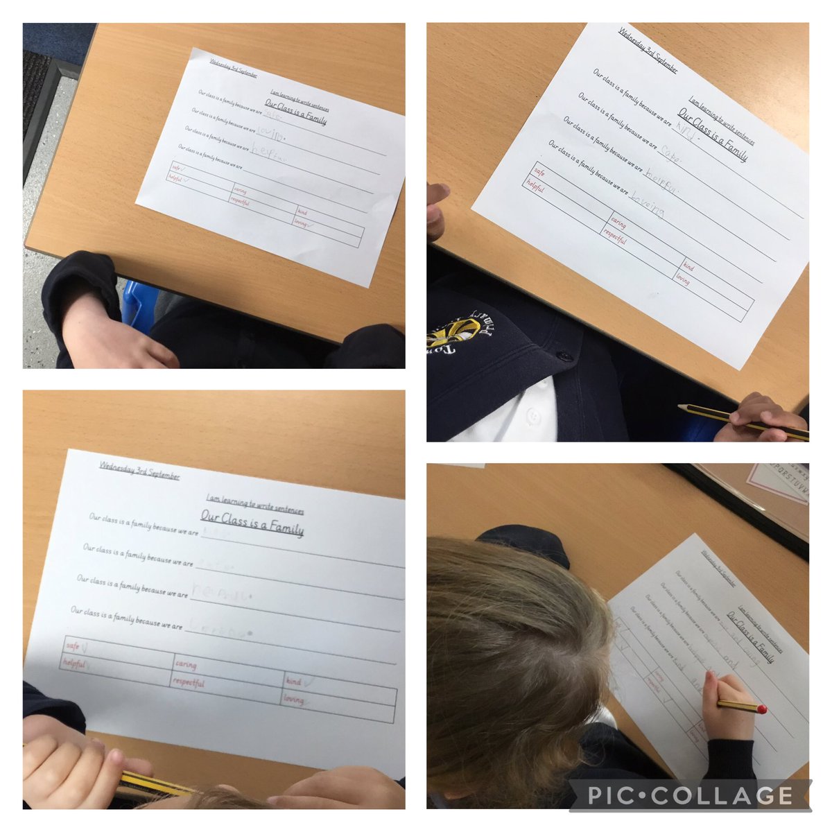 Year 1/2 have been working really hard in their English lessons. Our new book ‘Our Class is a family’, is a really lovely story which talks about the values we’d like to have within our classrooms.