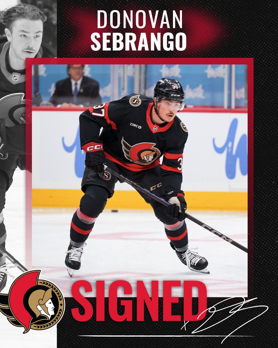 Senators's tweet photo. Dono is back!

The #Sens have signed defenceman Donovan Sebrango to a one-year, two-way contract.

📰 Read more: https://t.co/5q4QfTMZvu https://t.co/3hTtEOxbSz