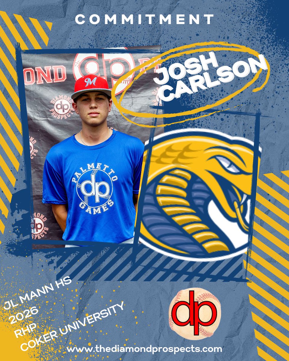 Following the Palmetto Games, 2026 RHP Josh Carlson of JL Mann HS made a commitment to play college baseball at Coker University.