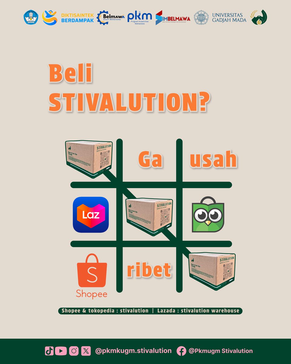 stivalution's tweet photo. 《RELEASE E-COMMERCE》

🔥 Breaking news, STIVERS! 🔥

 STIVALUTION udah officially available di e-commerce! 🛒✨
Click + Order = Kamu support jaga bumi kita🫱🏻‍🫲🏽

Grab yours now, STIVERS!📲
#pkm #pkm2025 #pkmpendanaan2025 https://t.co/QWOG4WFqi9