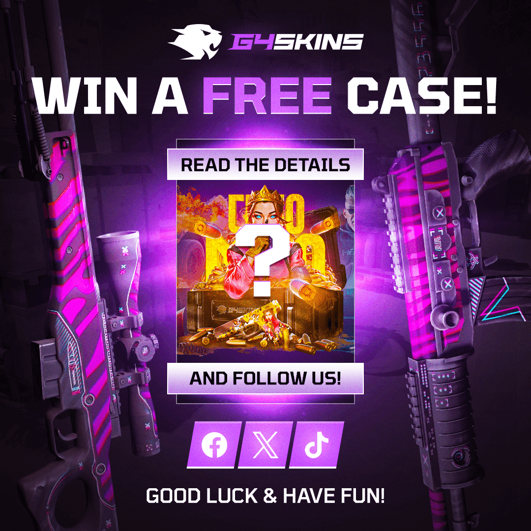Want to get a FREE case?

EXCLUSIVE case!

To enter:
- Follow <a href="/g4skinsdotcom/">G4SkinsCOM</a>
- Retweet + Like
- Tag a CS2 Friend
- Follow IG instagram.com/official_g4ski…
- Join our Discord discord.gg/g4skins

Winner will be picked on September 6th. Good luck!