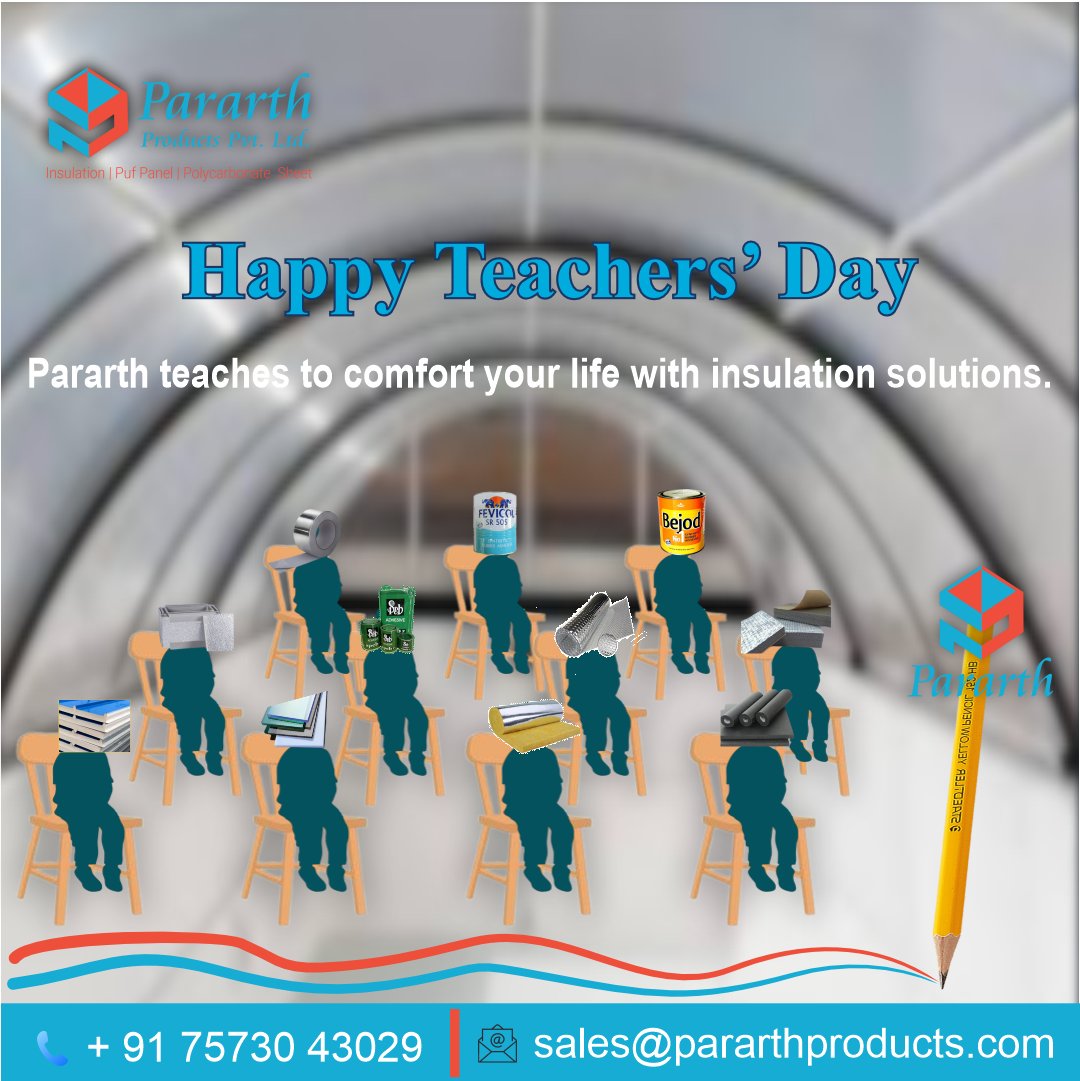 Teachers bring wisdom. Pararth brings comfort. 🌟
Celebrating the ones who inspire us every day.
#HappyTeachersDay #Pararth #InsulationSolutions