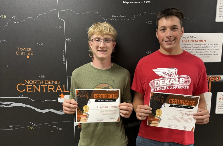 Seniors Hayden F. &amp; Ty P. start the Talon CDL Training Program tomorrow through a cooperative partnership with ESU2 in Fremont, offering this valuable certification for a fraction of the cost in H3 (High Wage, High Demand, High Skill) career areas statewide. Drive safely, boys!