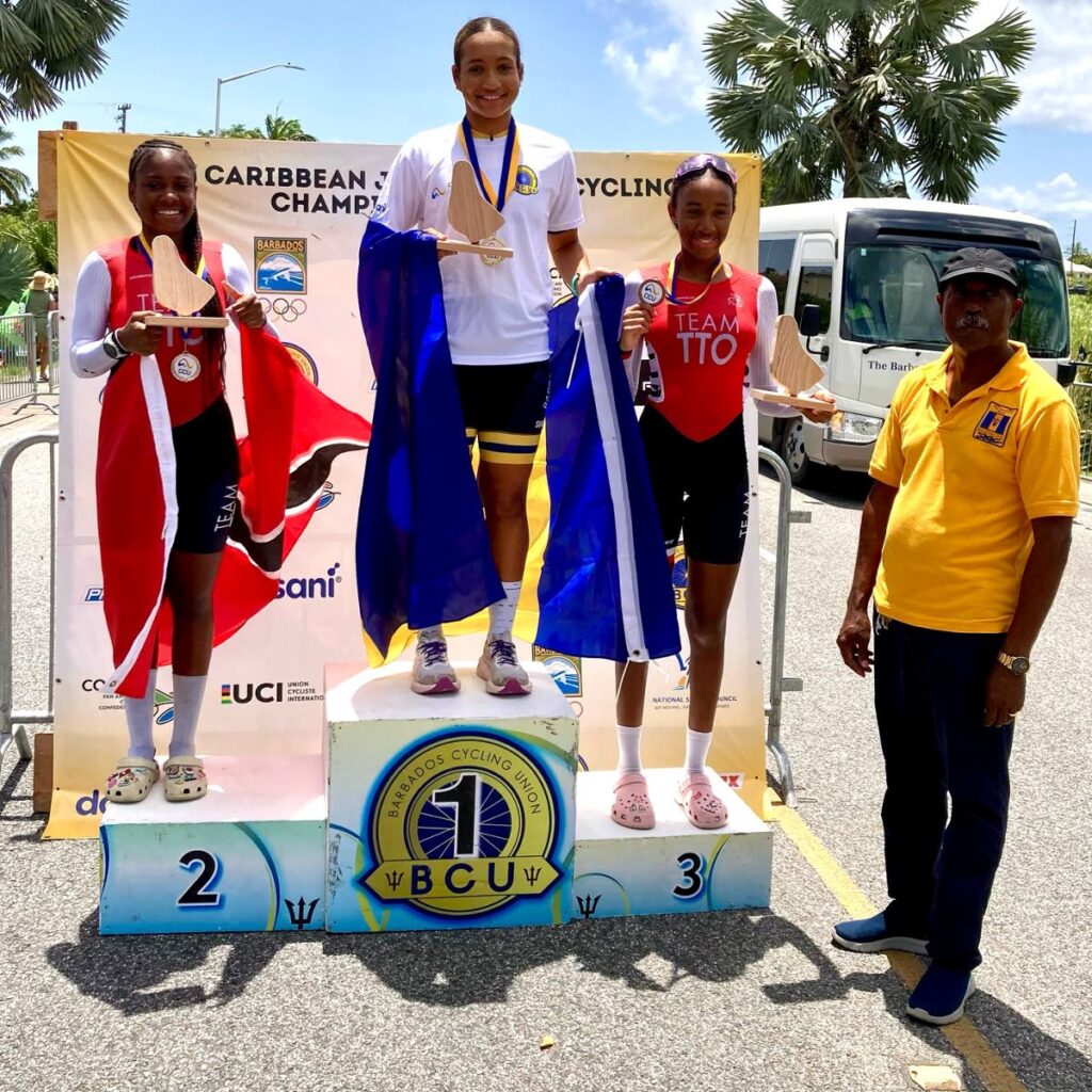 sporttco's tweet photo. π΄ββοΈπ₯#TBT: DOUBLE PODIUM!
Kylee Young π₯ + Shameka Hoyte π₯ = back-to-back medals for T&T at the Caribbean Junior Road Cycling Champs in Barbados! πΉπΉπ¨
Two days. Two races. Two medals each. Consistency on lock. πͺβ¨
#TeamTTO #Cycling #PodiumReady #TBT https://t.co/wk61PbEi2p