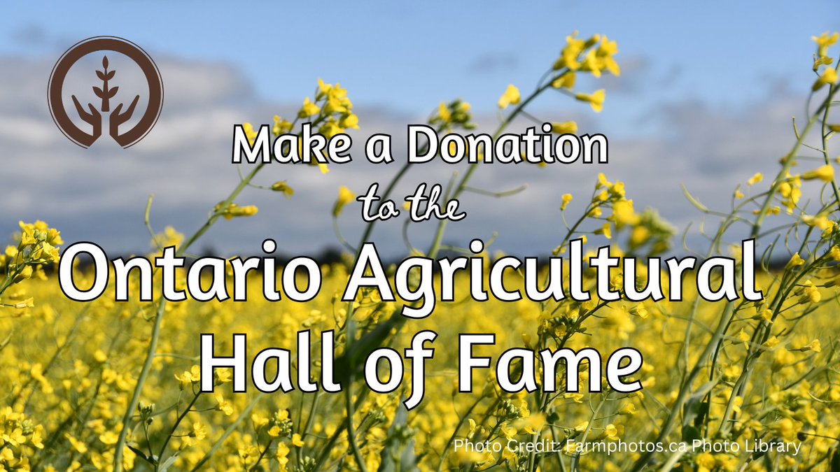 Did you know that the Ontario Agricultural Hall of Fame is a charity? Make a donation to support our work to acknowledge, record and preserve the contributions made by leaders to the growth and development of Ontario's agriculture and agri-food industry:  bit.ly/3LkqrOu