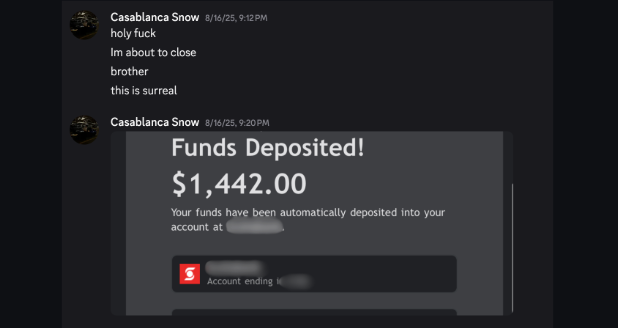 I helped this random guy make $1,442.00 in a single day

No sales background
No pipeline
No clue

Gave him a few deadly tweaks to his sales opener.

THE NEXT DAY he closed his first mid ticket client.

most people complicate this game
I just hand out weapons