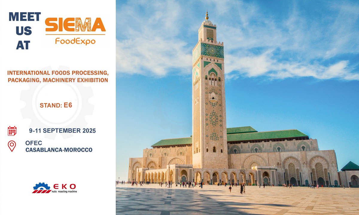 Ekoroast Nuts Roasting Machinery will attend #SiemaFoodExpo
If you would like to meet there, please feel free to get in touch. We look forward to see you!
ekoroast.com
ekoficoffeemachine.com
#SiemaFoodExpo2025 #fair #exhibition #Ekoroast #KMSMachine #Morocco