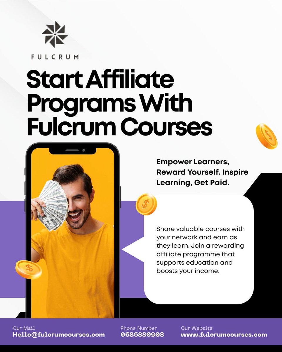fulcrumcourses's tweet image. 📚 Earn by empowering learners with Fulcrumcourses.com Affiliate Programs 🌍✨

#AffiliatePrograms #FulcrumCourses