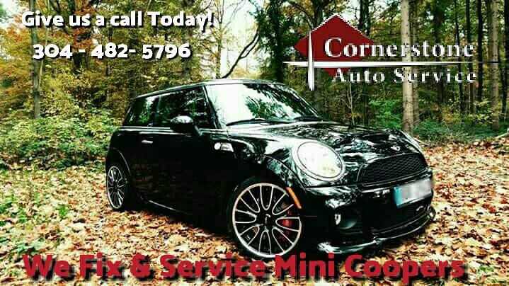 Mini Cooper Owners! Mid-Ohio Valley Experts when it comes to your Mini. factory repair, maintenance, Car Programming with factory software. We know Mini Coopers better than anyone else in our area. 2716 Camden Ave Parkersburg WV 26101 Call 304-422-0684 ww.cornerstoneautoservice.com