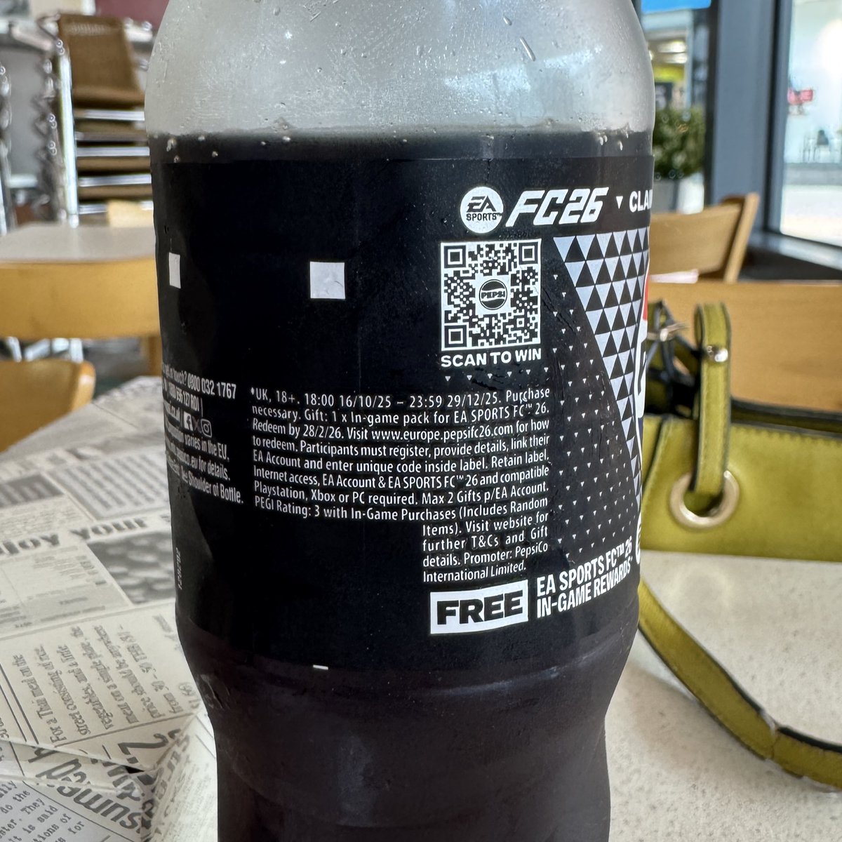 MancosFC26's tweet photo. 🚨 Packs gratis de FC 26 con Pepsi 🚨

🥤 Los códigos estarán disponibles en las botellas.

📅 Promoción activa a partir del 16 de septiembre.

#EAFC26 #Pepsi https://t.co/jnIh62DzP1
