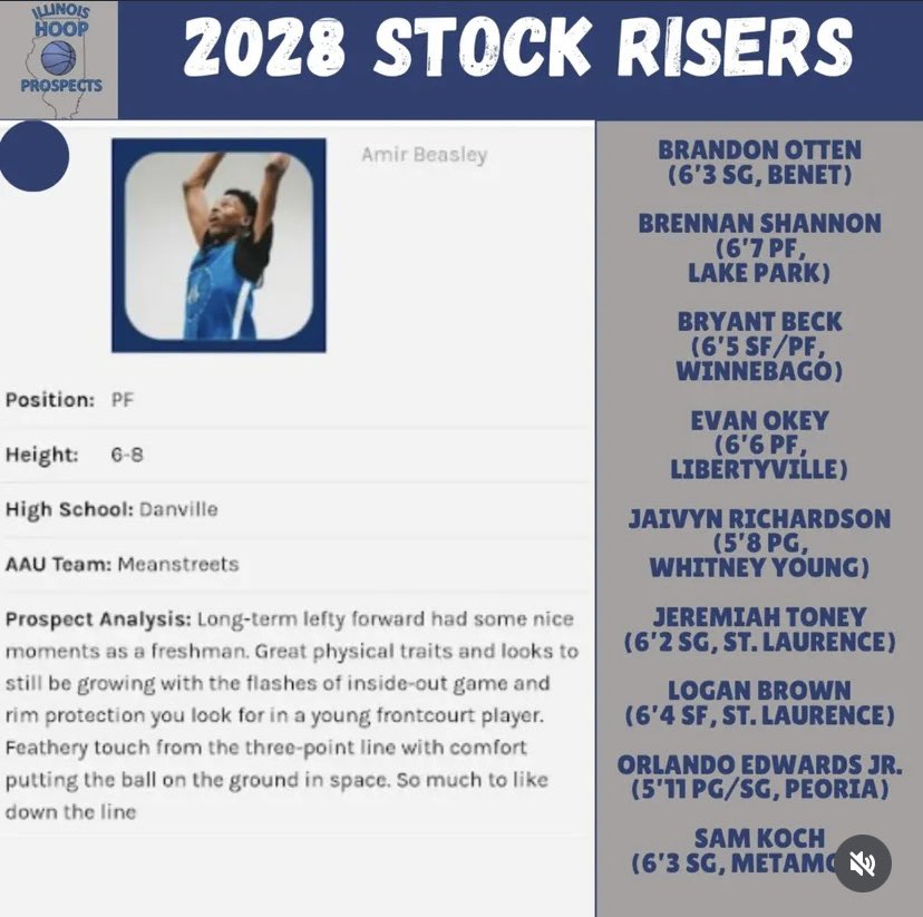 Thank you <a href="/ILHoopProspects/">Illinois Hoop Prospects</a> for recognizing me as a 2028 Stock Riser!