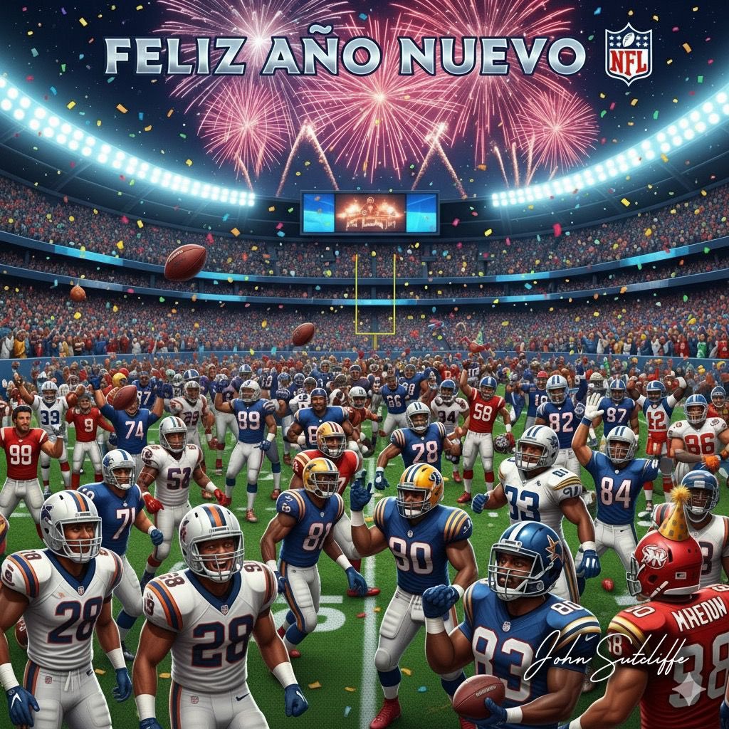 espnsutcliffe's tweet image. Llegó el día! 🎉 
¡Feliz año nuevo a todos los aficionados de la @nfl!