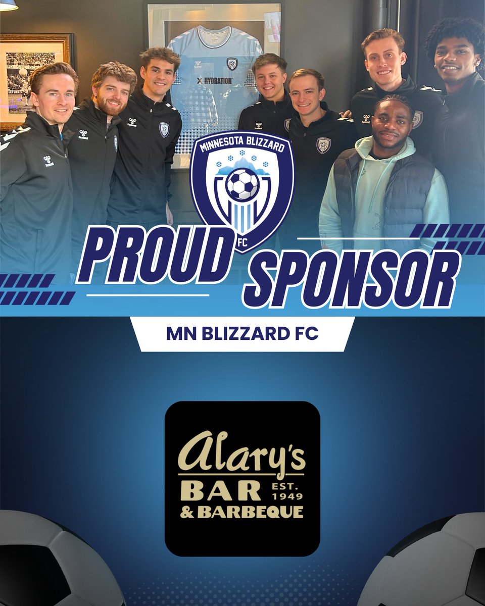 🍻 Cheers to Alary’s Bar &amp; BBQ – a true Blizzard staple! 

From meet &amp; greets and watch parties to great food and drinks, Alary’s is the perfect spot to catch a game or hang out in the Twin Cities. ❄️⚽
#MNBlizzardFC #AlarysBarAndBBQ #MASL2 #NPSL