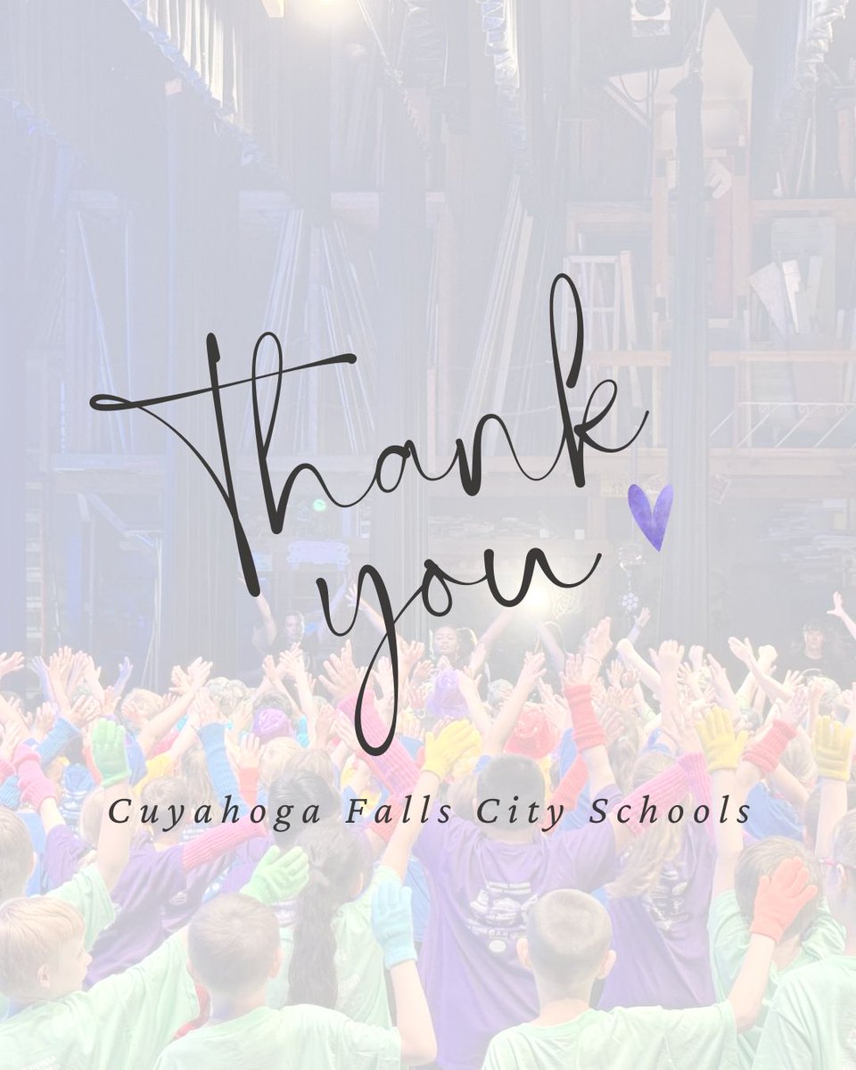 💛 🖤 Thank you, <a href="/CFallsSchools/">Cuyahoga Falls CSD</a> , for your ongoing support in helping our students learn and ✨ shine on stage✨ . We appreciate all you do to support ArtSparks!