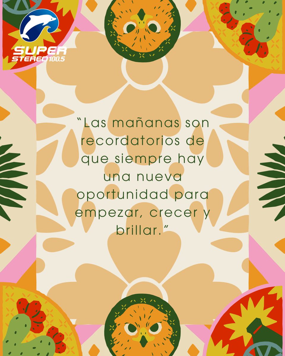 Las mañanas nos invitan a comenzar de nuevo, a soltar lo que pesa y a abrazar lo que nos impulsa. Hoy es tu oportunidad para crecer, para brillar, para escribir una historia que te haga sentir orgulloso. 

#SuperStereo1005FM #SomosElPlaylistDeTuVida #MañanasConPropósito