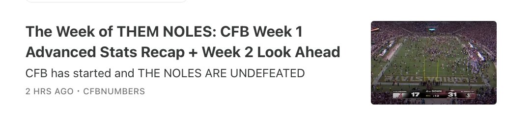 First weekly recap + look ahead article of the season!!! Check it out here: 

🔗: cfbnumbers.substack.com/p/the-week-of-…