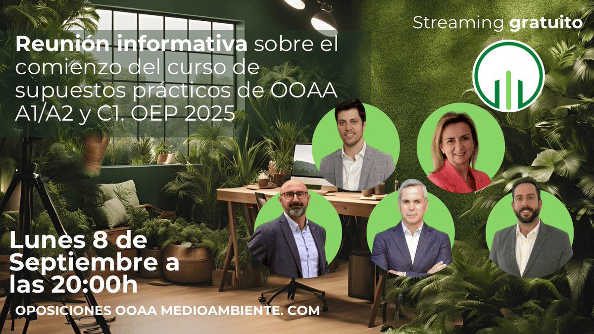 Reunión informativa sobre el comienzo del curso de OOAA A1/A2/C1. OEP 2025. Todas las Especialidades. (A1/A2) y Escala de Agente Medioambiental (C1) youtube.com/live/RbT304x-X…