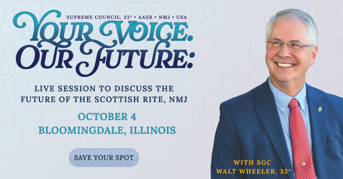 One month until the “Your Voice. Our Future.” Listening Tour comes to Bloomingdale, Illinois!

📅 Saturday, Oct. 4
🎙️ Join SGC Walt Wheeler for an open conversation on the future of our fraternity.

Don’t fret—if you can’t make it, there are plenty of other stops on the tour!