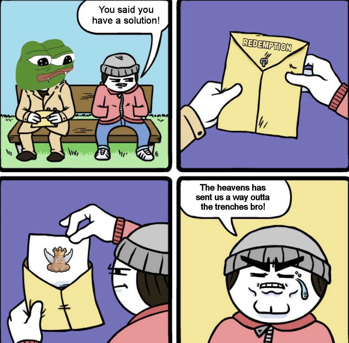 AngelPoop_meme's tweet image. When the streets are cold,
and hope is below zero…

You reach into the light. And pull out the Poop of Prophecy.