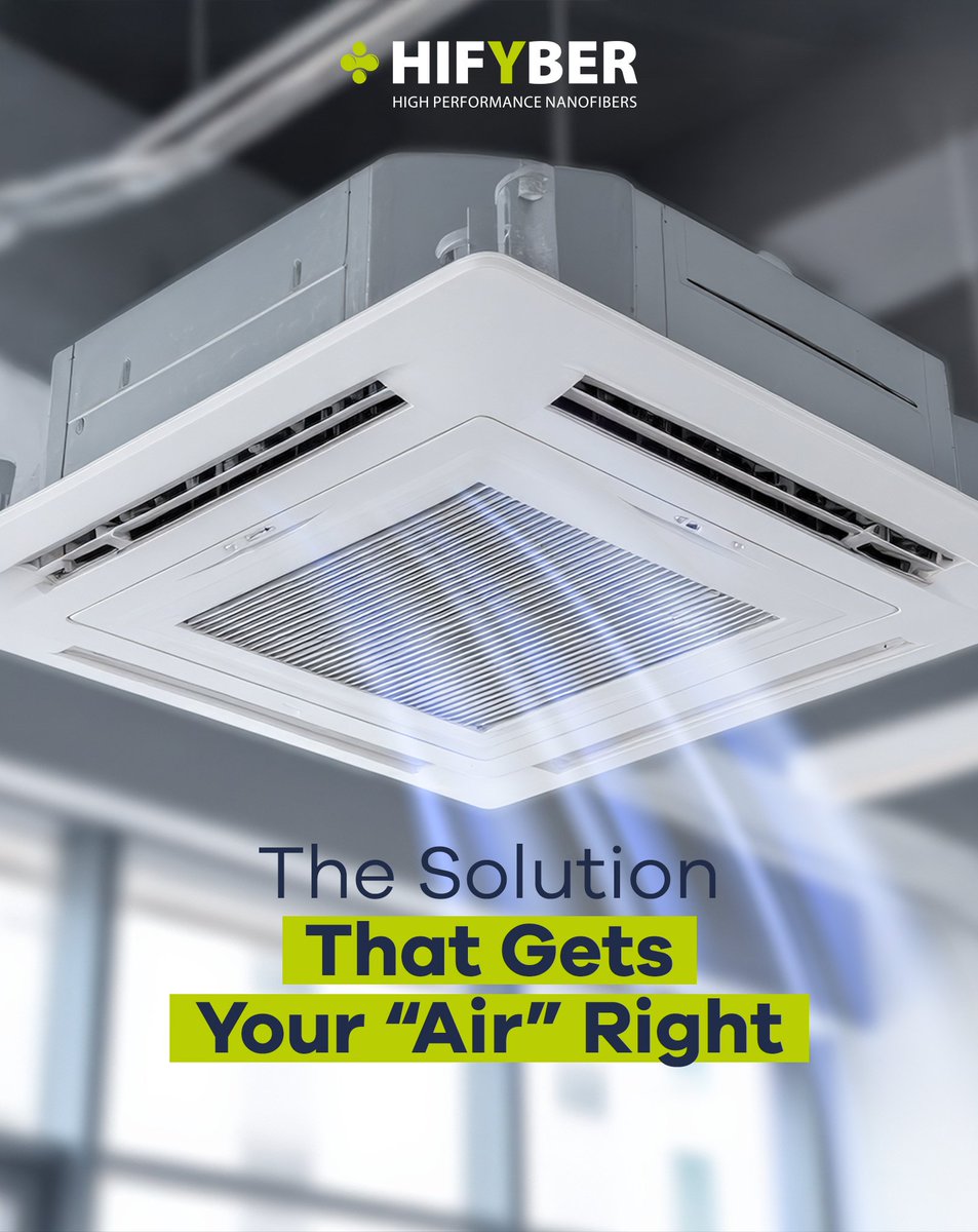 HifyberOfficial's tweet image. At HIFYBER, our nanofiber filter media redefines air filtration — delivering higher efficiency and healthier indoor air, breath after breath.

#hifyber #filtermedia #filtration #nanofiber #hvacsystems