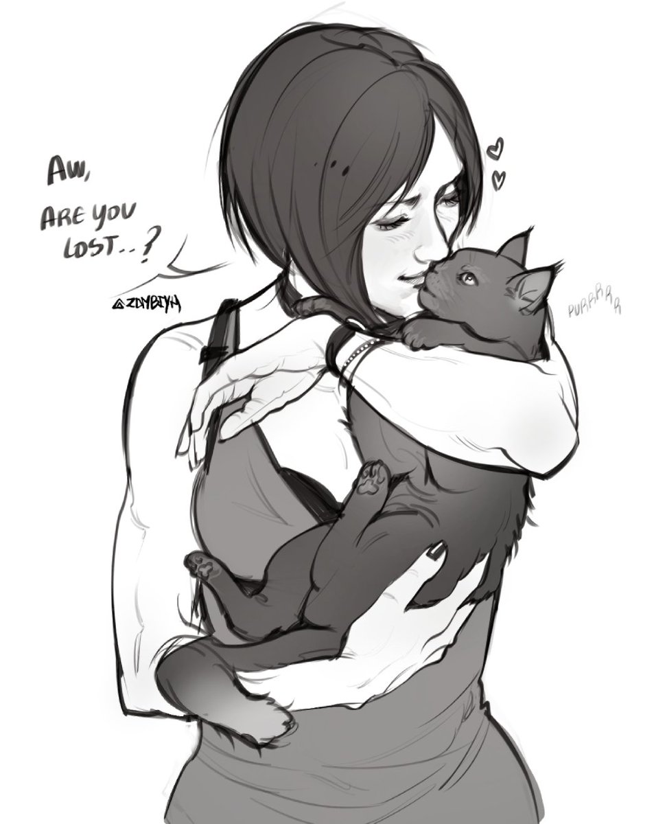 the concept of ada finding a stray grey cat while on her mission in raccoon city

#art #AdaWong #ResidentEvil #Biohazard #rebhfun