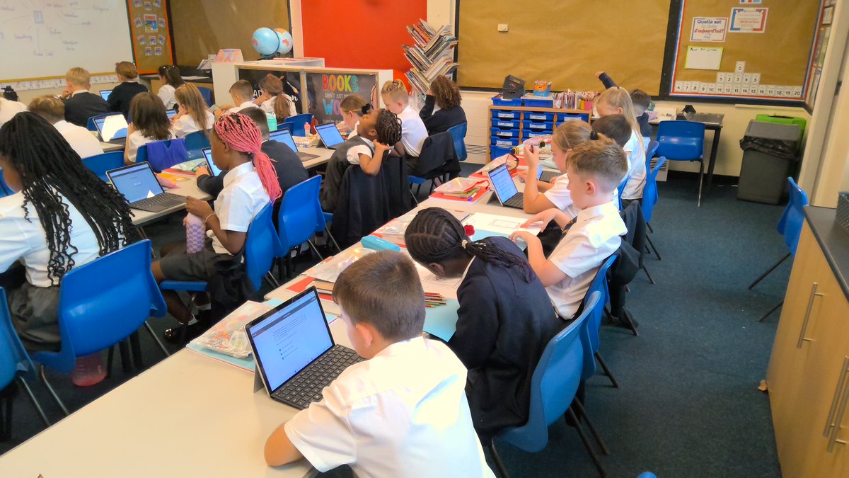 michael_primary's tweet image. What a fabulous start to Year 5! The children have all shown how grown up and sensible they are. This afternoon we completed our Star reading test ready for our new reading books. @STOC_CAT #stmicenglish #stmiccomputing
