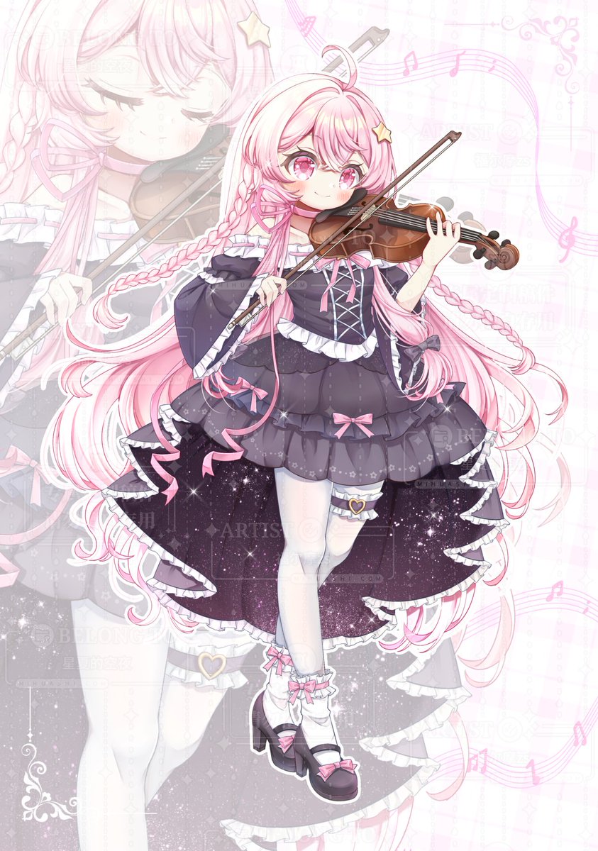 sofiazs233's tweet image. Girl and Violin #Commission #commissionart #illustration