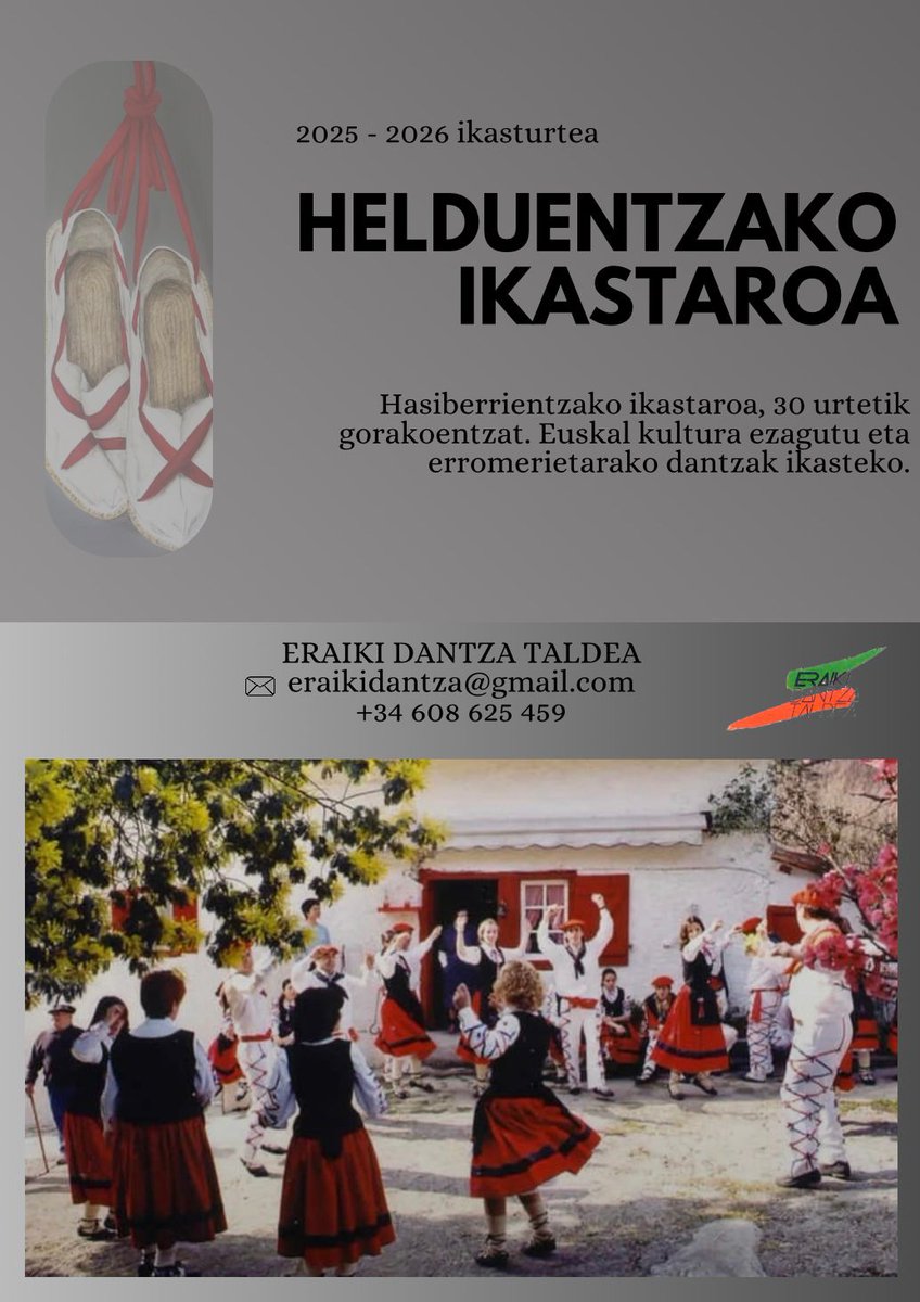 #IRUNEROLABURREAN |🎶✍️ Eraikik zerotik dantzan ikasi nahi duten helduentzako ikastaroa proposatzen du <a href="/EraikiDantza/">Eraiki Dantza Taldea</a> 

📍Eskolak igandero emango dituzte, goizeko 10:00etatik 12:00etara Behobiako auzo elkartean

irunero.eus/eraikik-zeroti…