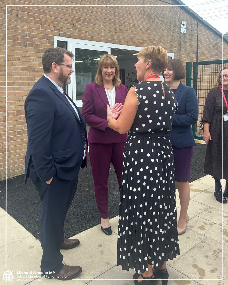 Michael Wheeler MP (@mwheelermp) on Twitter photo Today, I joined <a href="/RachelReevesMP/">Rachel Reeves</a> and <a href="/bphillipsonMP/">Bridget Phillipson</a> at St Stephen’s in #WorsleyAndEccles to visit their new school-based nursery.
I'm proud that St Stephen’s is one of 300 new or expanded nurseries and look forward to more schools benefiting from this <a href="/UKLabour/">The Labour Party</a> Government. Today, I joined <a href="/RachelReevesMP/">Rachel Reeves</a> and <a href="/bphillipsonMP/">Bridget Phillipson</a> at St Stephen’s in #WorsleyAndEccles to visit their new school-based nursery.
I'm proud that St Stephen’s is one of 300 new or expanded nurseries and look forward to more schools benefiting from this <a href="/UKLabour/">The Labour Party</a> Government.