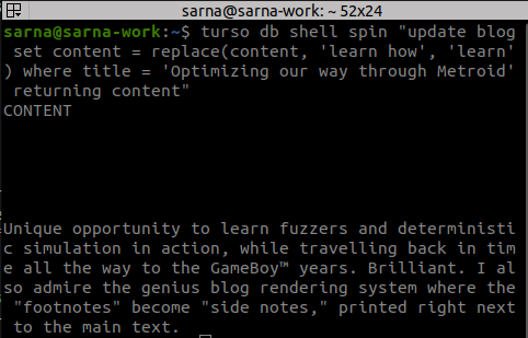 fixing a typo in your blog in 10 seconds when it's powered by <a href="/tursodatabase/">Turso</a> 😌

writethat.blog