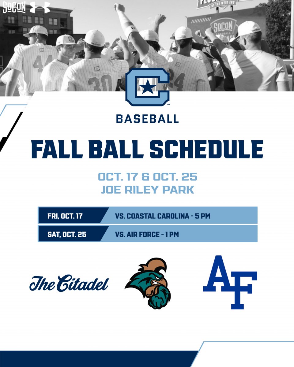 Bulldogs to host Coastal Carolina and Air Force for fall ball games! 

🎟️: bit.ly/thecitadeltick…

#BattleReady
