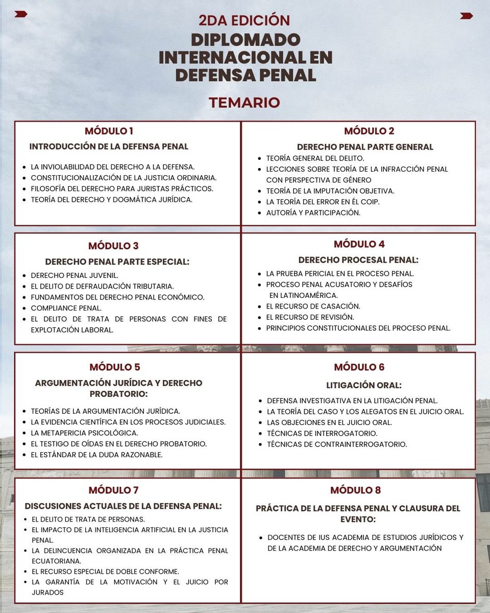 Honrado y gustoso de formar parte como docente, junto a grandes abogados penalistas del Ecuador y de Latinoamérica. 
⚖️🖊️⛓️
Agradezco la cordial invitación del Dr. Paúl Gallardo Echeverría (<a href="/paulgallardo93/">Paul Gallardo</a>) 
📍¡Nos vemos en clases!