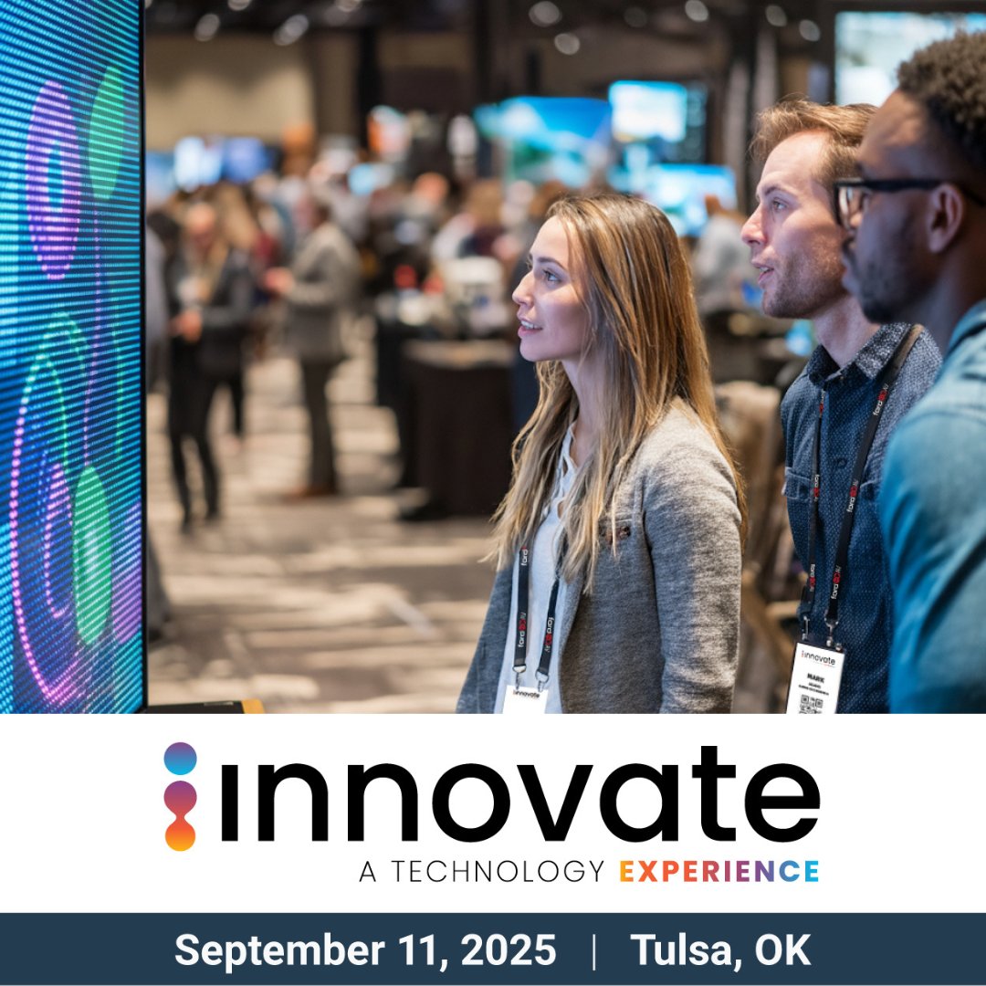 🚨 ONE WEEK until Innovate: A Technology Experience! 🚨

Join us for Oklahoma’s premier professional AV event for a FREE, full-day experience! 

📅 Thursday, September 11, 2025
📍 Hard Rock Hotel &amp; Casino | Tulsa, OK
⏰ 9 AM – 3 PM

👉 Register now: cvent.me/l4GOZv