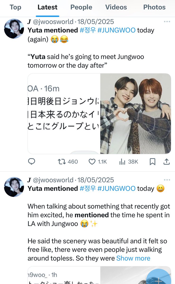 jwoosworld's tweet photo. Yuta is sooo cute. He always mentions Jungwoo, but when Mark’s around, he’ll tease Jungwoo like, “I like Mark more than you” 😂🫵🏼 https://t.co/gU3TPffNaN