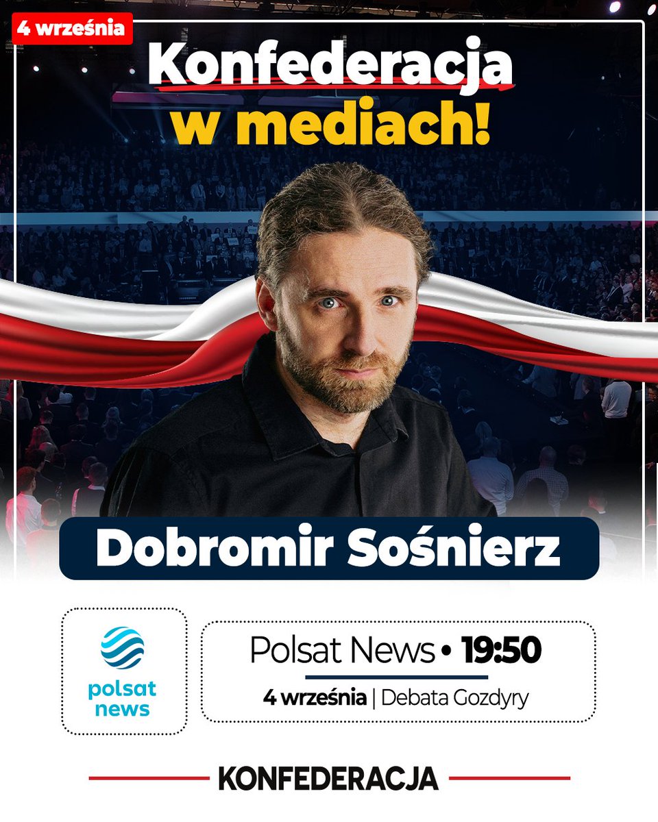 Dzisiaj wieczorem <a href="/D_Sosnierz/">Dobromir Sośnierz</a> w <a href="/PolsatNewsPL/">PolsatNews.pl</a> o godzinie 19:50!