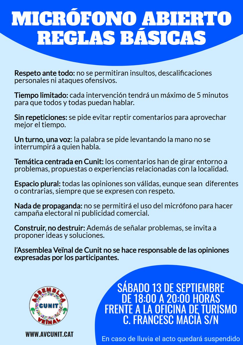 Assemblea Veïnal de Cunit tweet media